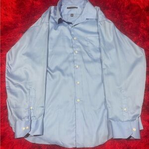Geoffrey Beene Blue Dress Shirt Elegant Cotton Blend